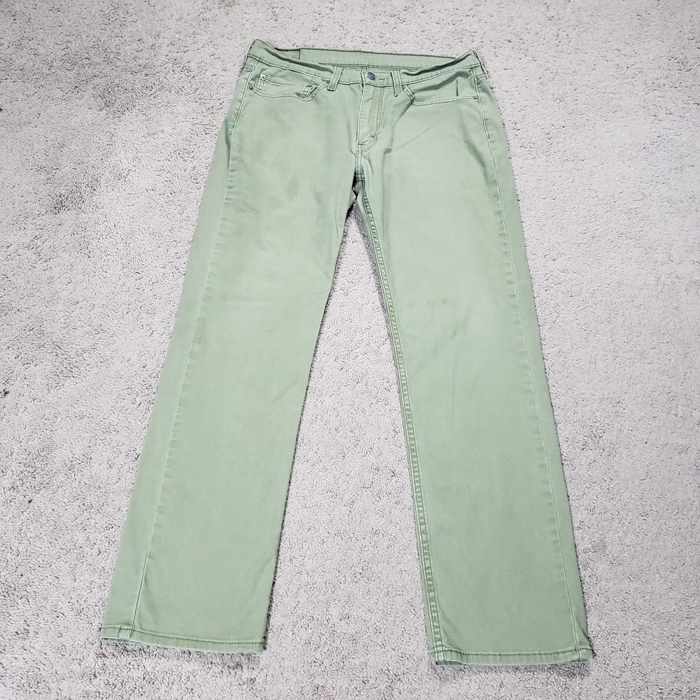 Levis 514 Jeans Mens 34x32 Green Regular Straight Leg Mid Rise Casual Commute